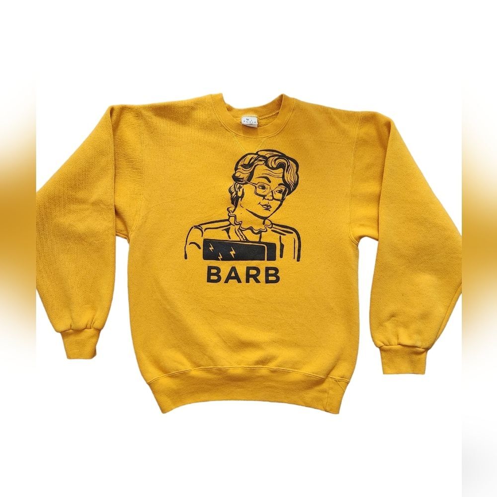 M.J. Soffe Crew Neck Barb From "Stranger Things" Printed Sweater Size S